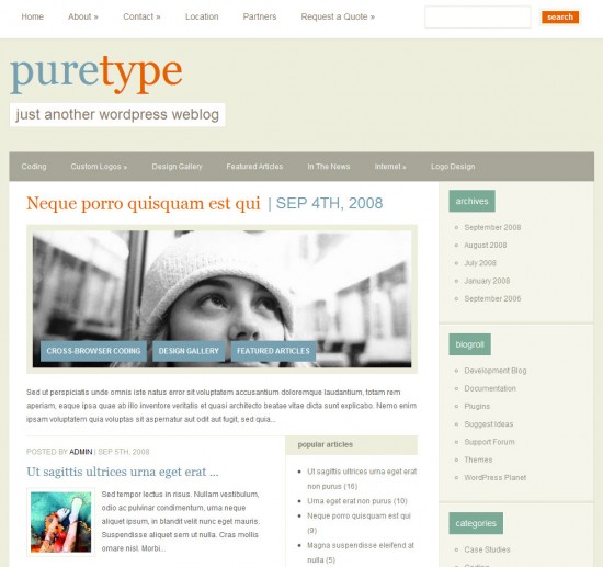 puretype-wordpress-theme