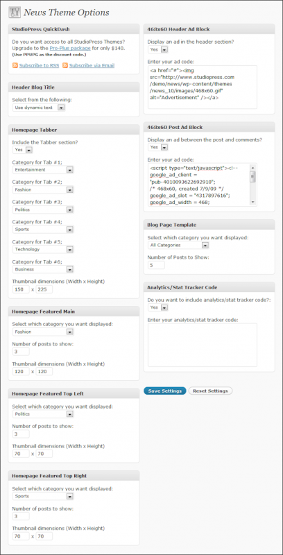 news-options-control-panel